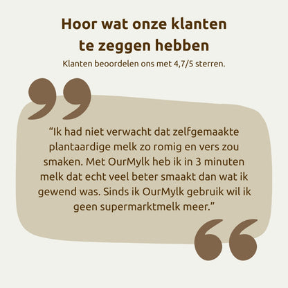 OurMylk - Eigen plantaardige melk in minuten